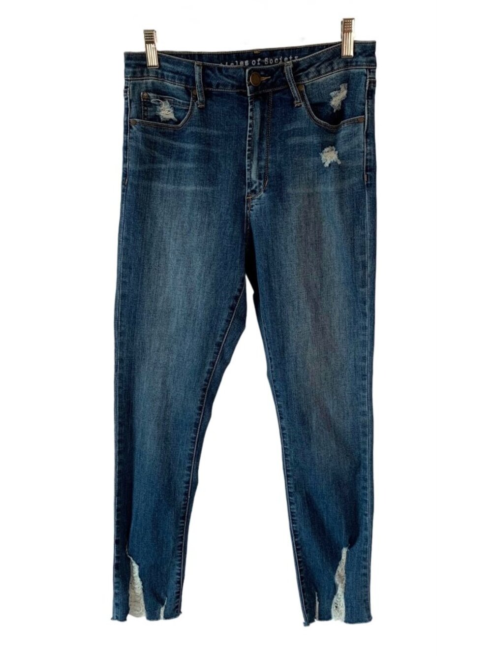 ARTICLES OF SOCIETY Medium Wash Blue Distressed High-Rise Waist Jeans Size 28